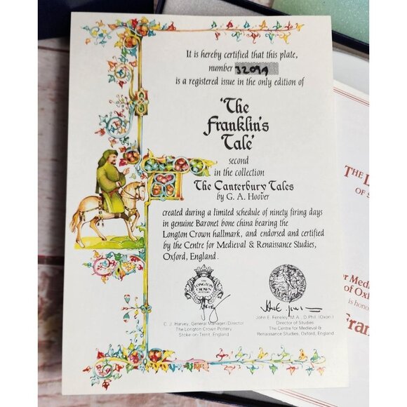 Vintage Longton Crown Pottery The Franklin's Tale Canterbury Tales Collectible - Picture 8 of 14